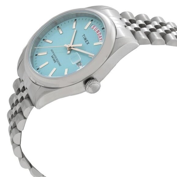NWT Authentic Timex Open Box - Legacy Day and Date Quartz Blue Dial Women's Watc - Picture 2 of 3